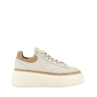 Hogan Striped Leather Trainers Ivory - female - Hogan - Sneakers - White - 7 UK - Shoes