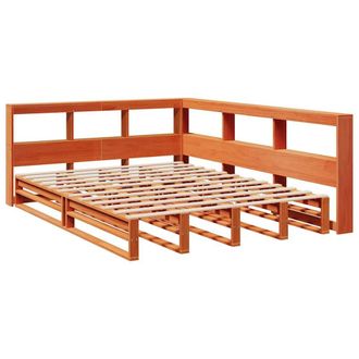 Berkfield Home Decorative Bookcase Bed without Mattress Wax Brown 140x200cm Soli | Size: 140x200 cm