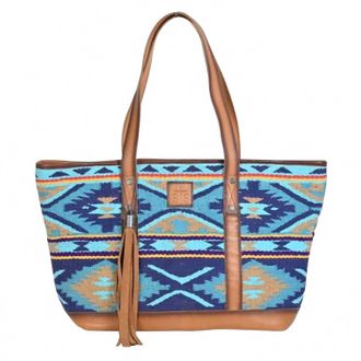 StS Ranchwear Womens Mojave Sky Tote Bag In Blue Serape Pattern