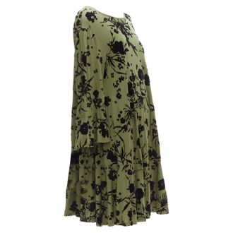 Dries Van Noten cotton floral bell sleeve flutter dress