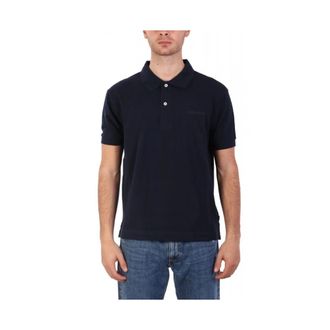 Guess Polo Shirts, male, Blue, Size: L Embroidered logo Polo