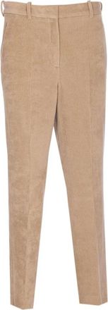 Circolo 1901 Beige Corduroy Broek met Zakken - Dames - Slim Fit Broeken - Beige - L - Katoen - Broeken