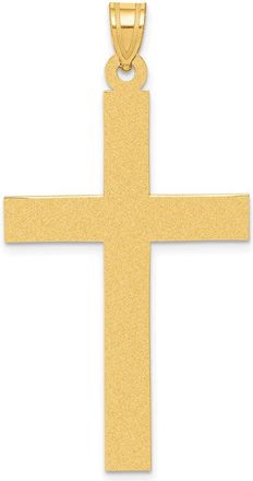 Diamond2Deal 14k Yellow Gold Sandblasted Cross Pendant