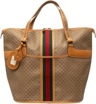 Gucci Pre-owned Tote Bag - Dames - Vintage Shopper - Bruin - ONE Size - Leer - Vintage
