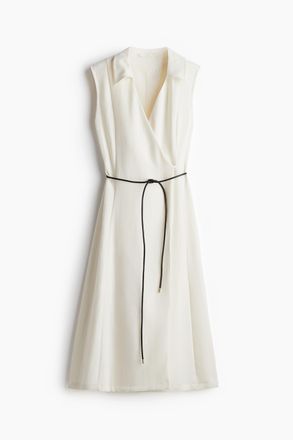 H&M Wickelkleid mit Bindeg&uuml;rtel - Weiss