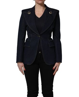 Dolce & Gabbana Dark Wash Denim Blazer - Blue