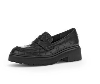 Gabor Womens 35.231.27 Penny Loafer In Black Quilted Leather