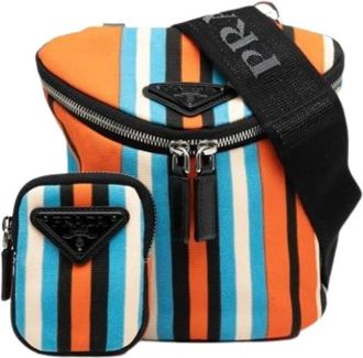 Prada Pre-owned Cross Body Bags, female, Multicolor, Size: ONE SIZE Pre-owned Canvas Cross Body Bag
