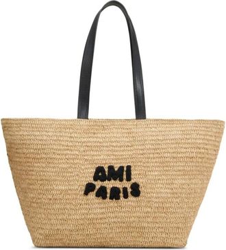 Ami Tassen, Dames, Beige, ONE Size, Beige Tote Tas met Lange Handvatten