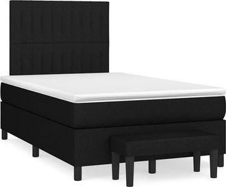 vidaXL Cama Box Spring Con Colch&oacute;n Tela Negro 120x190 Cm Vidaxl