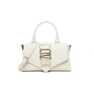 Love Moschino Handbags, female, White, ONE SIZE, White Flap Shoulder Bag with Logo