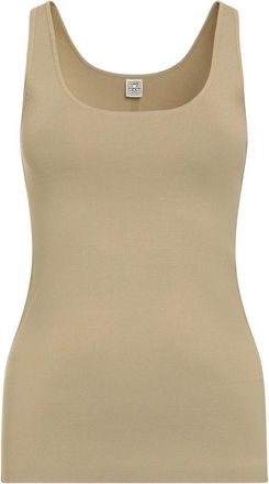 Toteme Compact Gebreide Tanktop - Dames - Tops zonder mouwen - Beige - XS - Tops