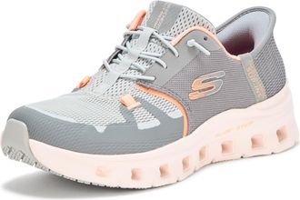 Skechers Womens Glide Step Pro Edrura Slip-ins, Hands-Free Shoe for Healthcare, Grey-orange, 6 UK
