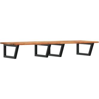 vidaXL Vidaxl - Estante De Lavabo De Pared Acero Y Madera Maciza De Acacia