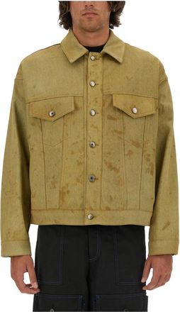 Msgm Giubbino Jacket - Heren - Spijkerjassen - Groen - M - Denim - Jassen
