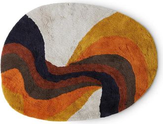 HKliving Retro swirl Badematte, 90 x 120 cm, bunt