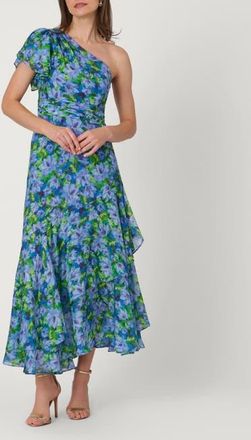 Shoshanna Midnight Sketched Garden Print Melody Dress in Periwinkle/verde Multi at Nordstrom, Size 14