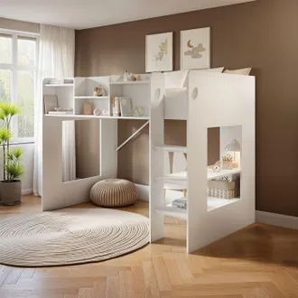 Flair Wizard Mid High Sleeper Bed in White | Size: Single