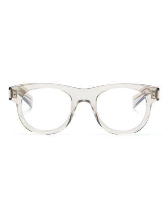 Saint Laurent Eyewear transparent round-frame glasses - unisex - Acetate - 49 - Neutrals