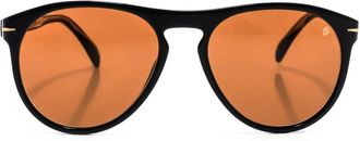 Eyewear by David Beckham Ronde acetaat zonnebril met UV-bescherming - Heren - Zonnebrillen - Zwart - ONE Size - Accessoires