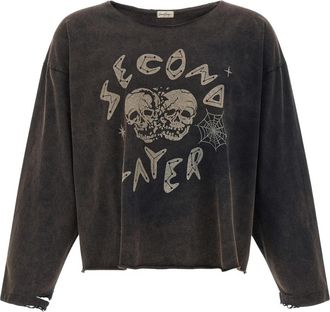Second/Layer Skull Crush Thrasher LS - Dames - Sweatshirts - Zwart - XL - Katoen - Hoodies & sweatvesten