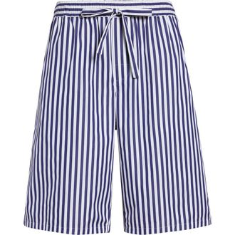 Dolce & Gabbana Stripe Cotton & Silk Poplin Bermuda Shorts in S8056 Rigato at Nordstrom, Size 40 Us