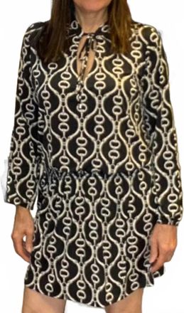 Ariella Smocking Links Detail Dress In Black