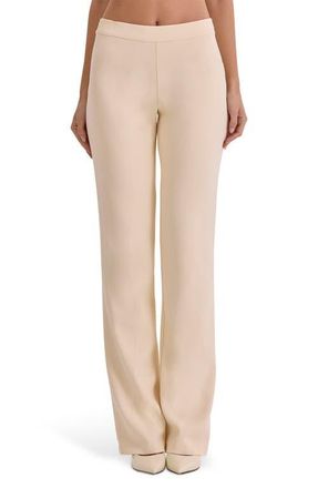 House of CB Chiara Straight Leg Crepe Trousers in Vintage Ivory at Nordstrom, Size X-Small