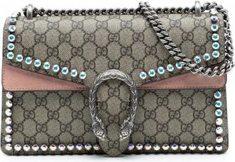 Gucci Borsa a spalla Dionysus media in tessuto GG Supreme con cristalli 2016-2025 - Marrone