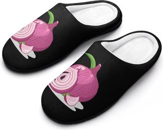 Generic Onion Funny Mens Cotton Slippers Shoes Novelty Soft Non-Slip Sole Home Shoe