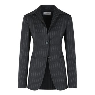 Max Mara Single-breasted blazer van wolmix - Dames - Jassen - Zwart - Maat: 2XS Wol