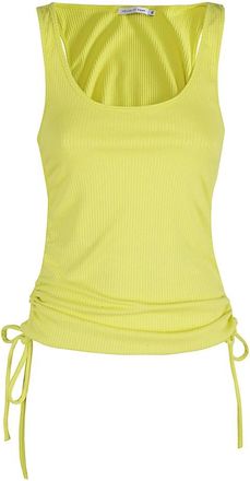 Amen Geribbelde Tanktop - Dames - Tops zonder mouwen - Geel - S - Tops