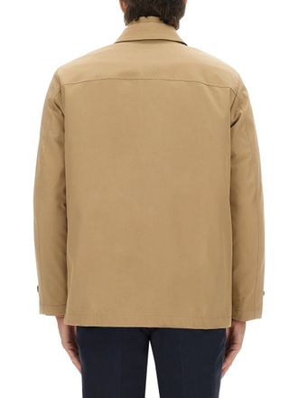Fay Double Front Polyester Jacket - Beige