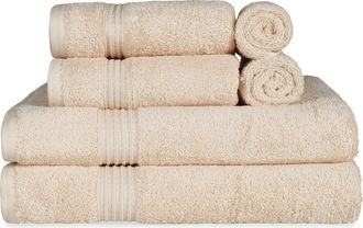 Superior Egyptian Cotton 600 GSM, 6-Piece Towel Set, 2 Bath 2 Hand, 2 Face