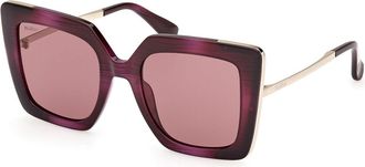 Max Mara MM0051 DESIGN4 83W Womens Sunglasses Purple Size 52