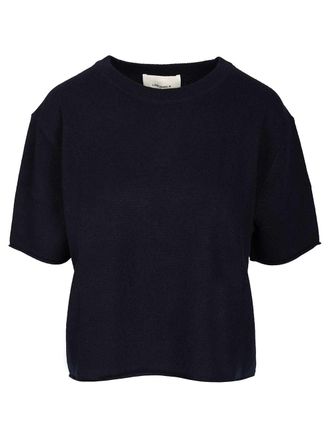 Lisa Yang Short-Sleeved Cashmere Top Knitwear Blue