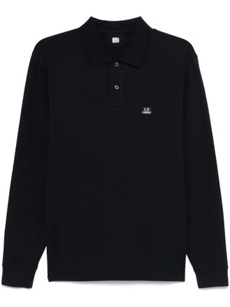 C.P. Company long-sleeve polo shirt - men - Cotton/Elastane - M - Blue