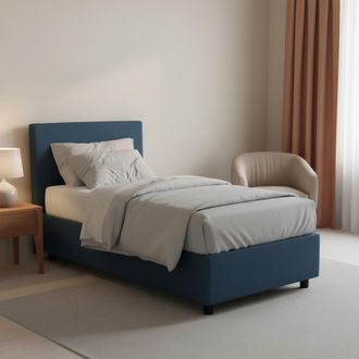 Talamo Italia Talamo Italia Cama Individual Chiaraluna, Cama Contenedor Con Revestimiento De Tela, 100% Made In Italy, Apertura Frontal, Con Colch&oacute;n Cm 90x190 Inclu