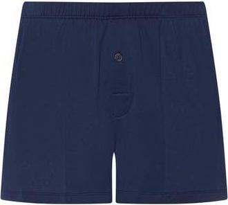 Hanro Cotton Sporty Button Fly Cotton Boxer in Deep Navy at Nordstrom, Size X-Large