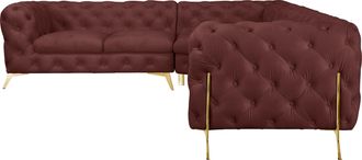 HOME AFFAIRE Chesterfield-Sofa »Amaury L-Form« grosses Ecksofa, Chesterfield-Optik, Breite 323 cm, Fussfarbe wählbar