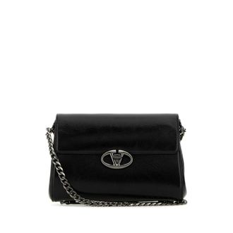 Valentino Garavani Black Leather Vlogo Shoulder