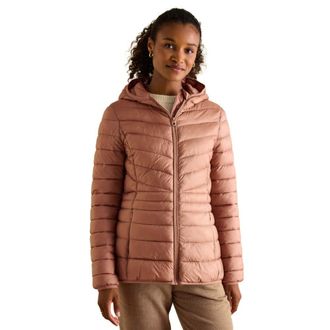 Joules Womens Kenley Full Zip Quilted Hooded Coat - Pink Nylon - Size 12 UK