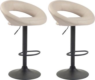 Clp Pack De 2 Taburetes De Barra Olinda En Polipiel Crema Negro