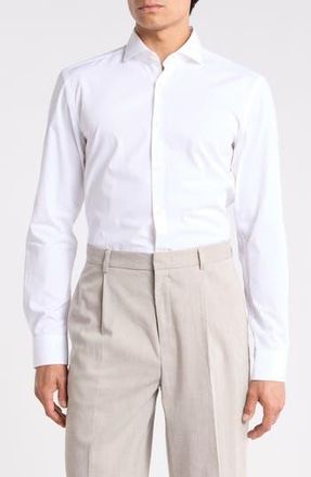 BOSS Kason Slim Fit Dress Shirt in Open White at Nordstrom Rack, Size 17.5