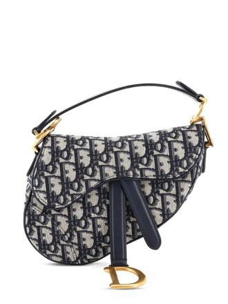 Dior Saddle Handbag Oblique Canvas Mini shoulder bag - Blu