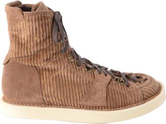 Dolce & Gabbana Corduroy Laarsjes met Veters - Heren - Veterlaarzen - Bruin - 43 EU - Schoenen