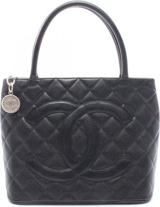 Chanel Black Leather Tote Bag (Pre-Owned)