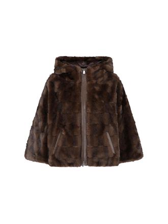 Pinko Reversible Faux Fur Hooded Jacket