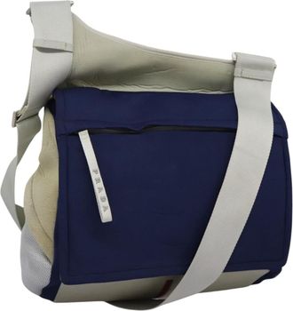 Prada Cleo Blue Nylon Shoulder Bag (Pre-Owned)