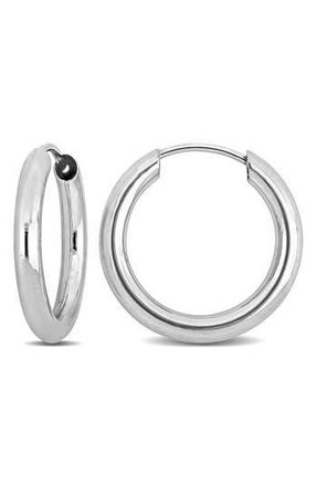 Delmar 14K White Gold 13mm Hoop Earrings at Nordstrom Rack